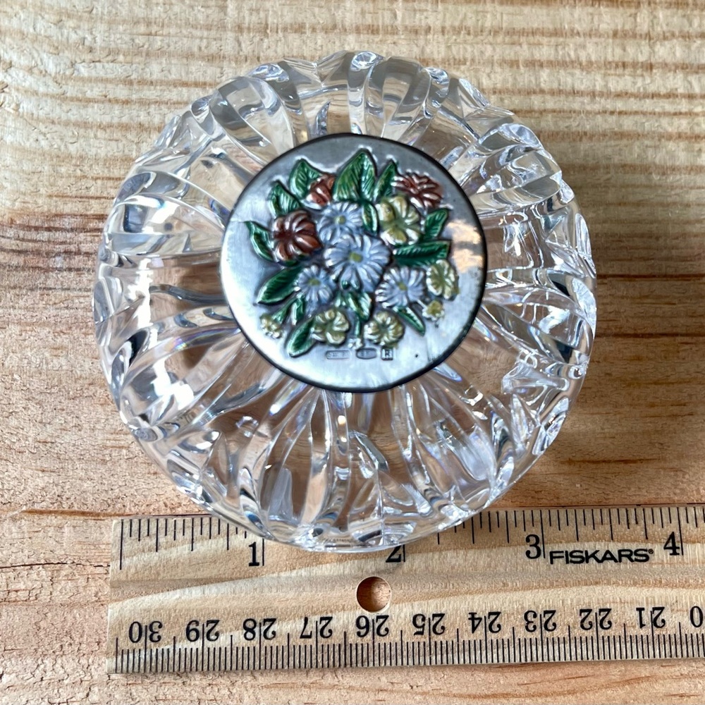 Sterling Silver & Crystal Powder Box - Picture 6 of 6